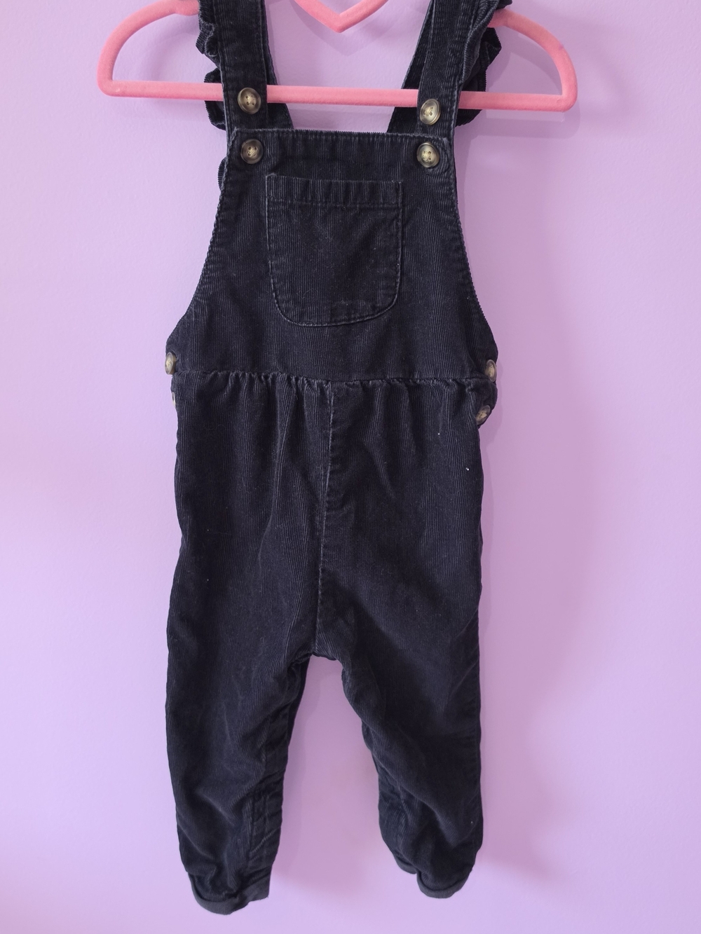 Carters Black Baby Corduroy Overalls - Kids Bottoms
